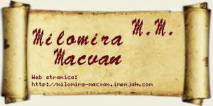 Milomira Mačvan vizit kartica